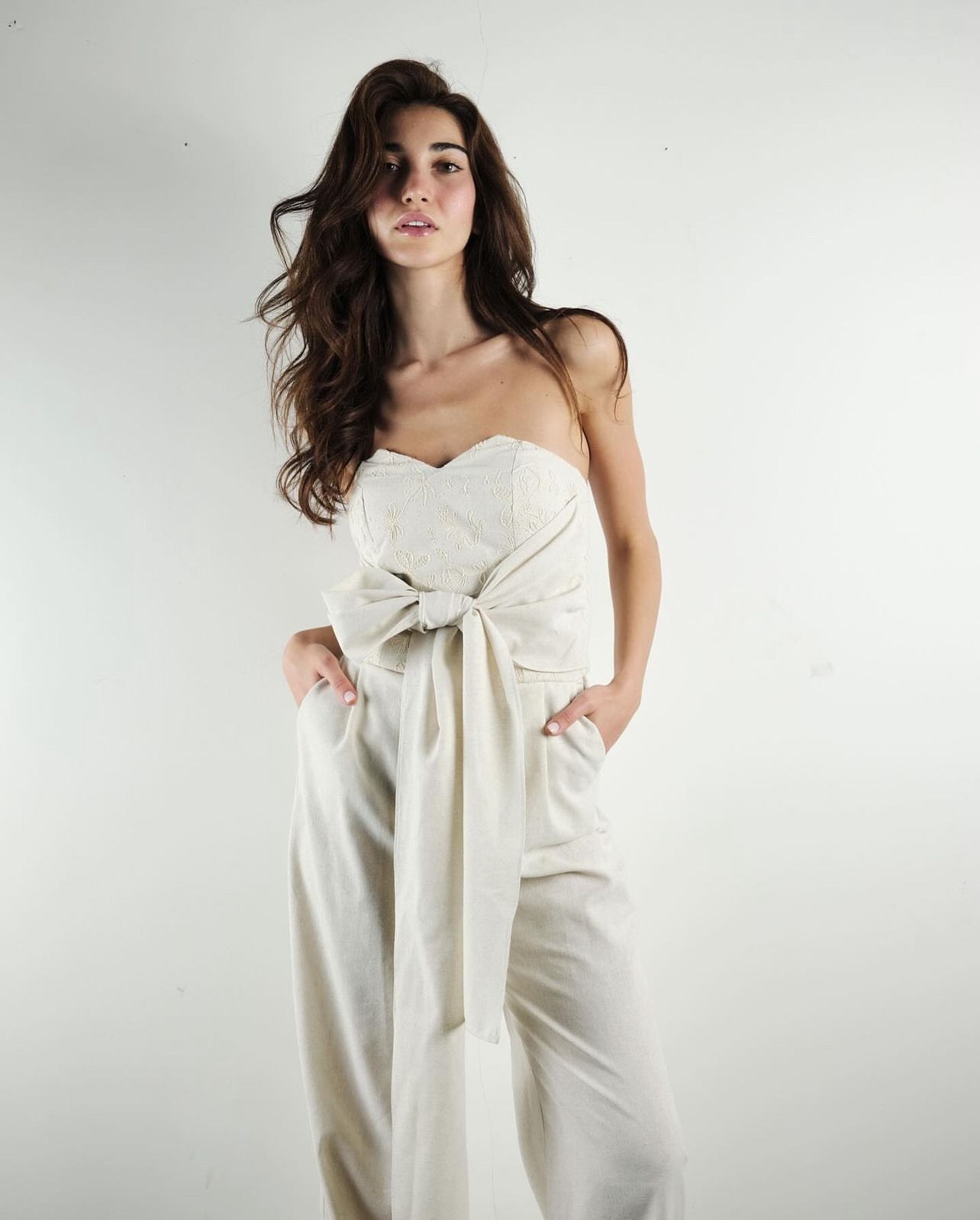 QUIM PATTERNED LINEN JUMPSUIT