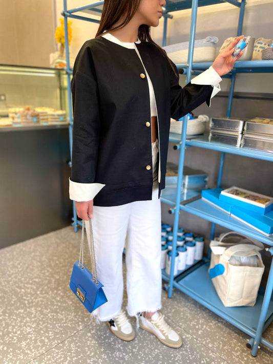 QUIM  BLACK LINEN DRAGONFLY COAT