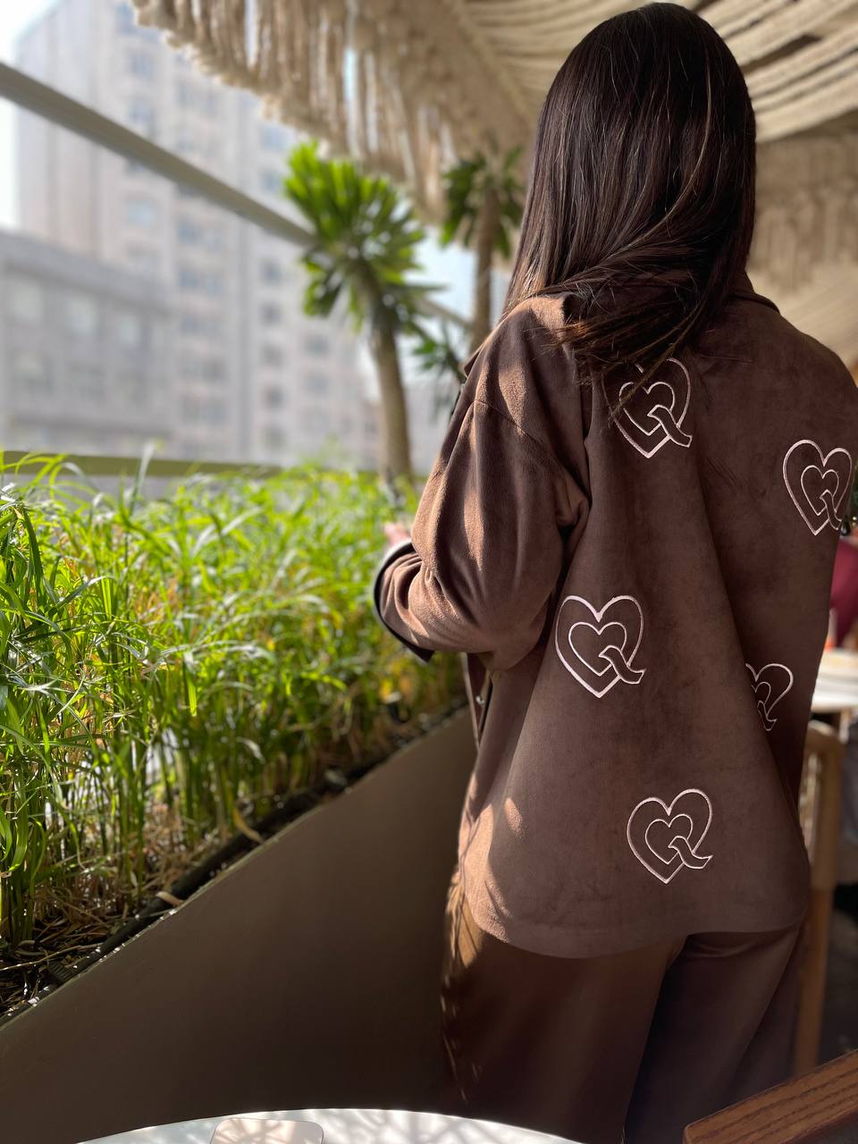 QUIM BROWN Q-HEART VELVET COAT