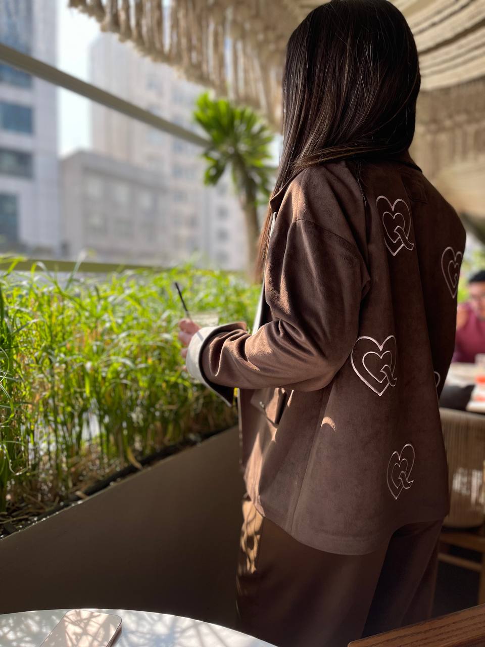 QUIM BROWN Q-HEART VELVET COAT