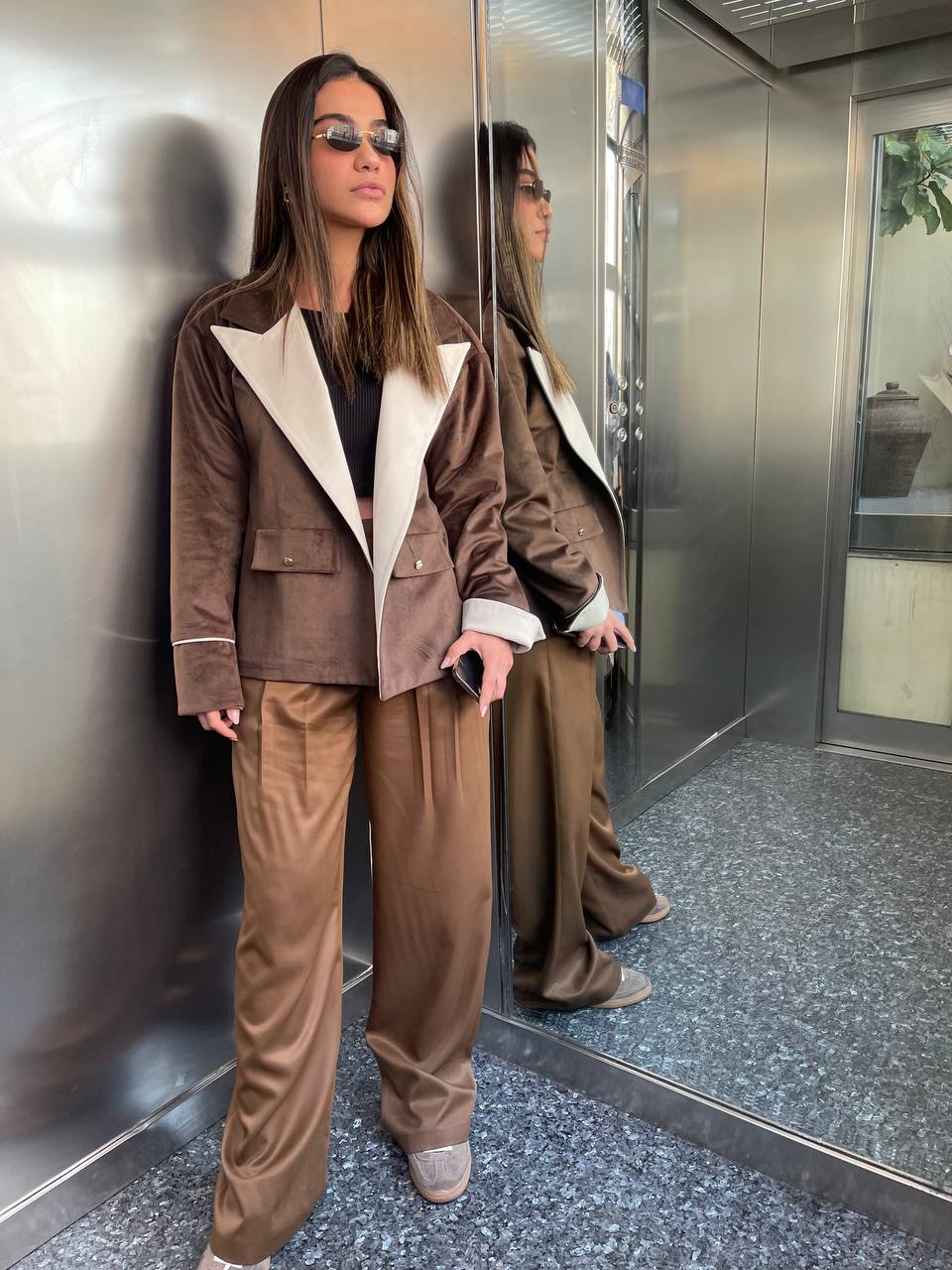 QUIM BROWN Q-HEART VELVET COAT