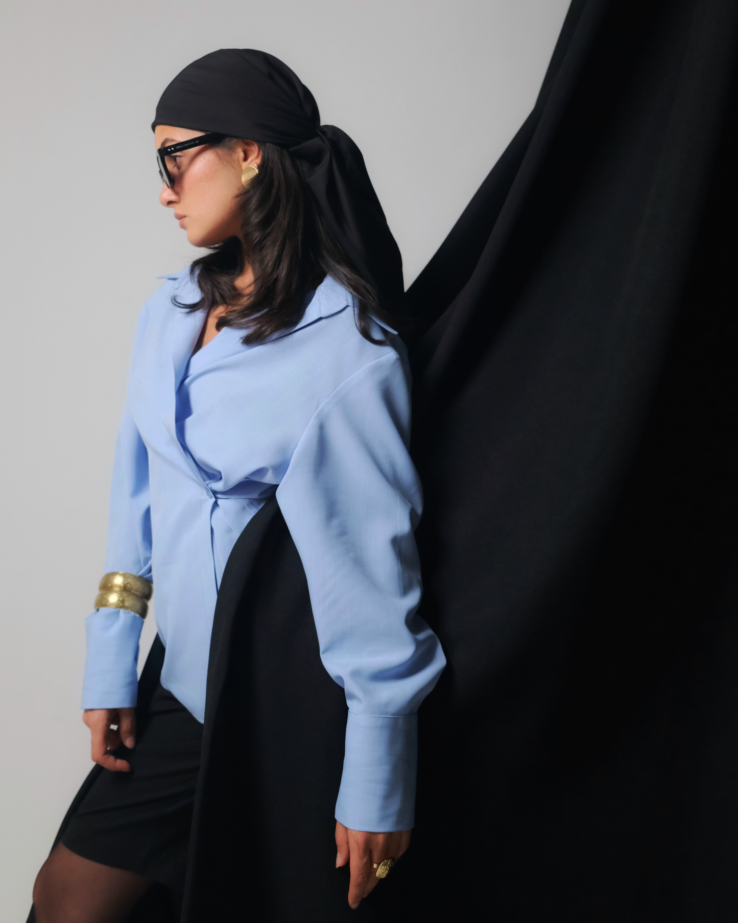 MIRA OVERLAP BLUE SHIRT