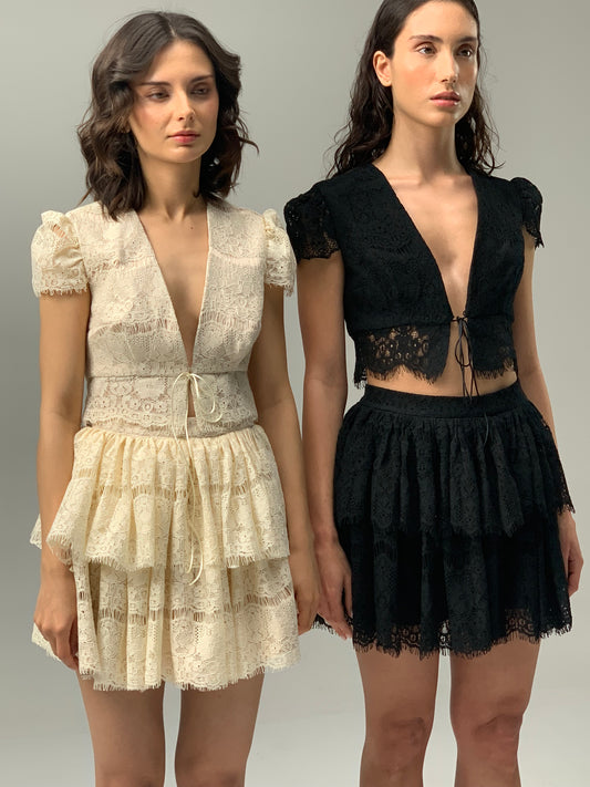 LUORINO BLACK GUIPURE SET