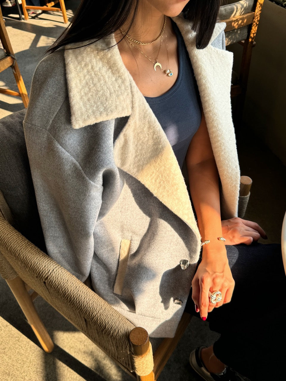 QUIM GRAY TEDDY COAT