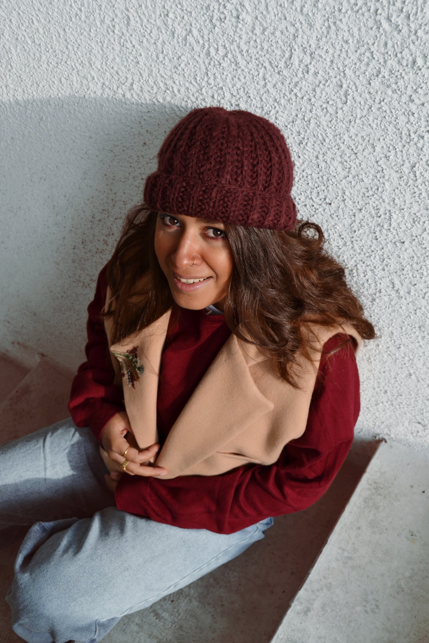 AIOLEH EMBROIDERED FLOWER WOOL VEST