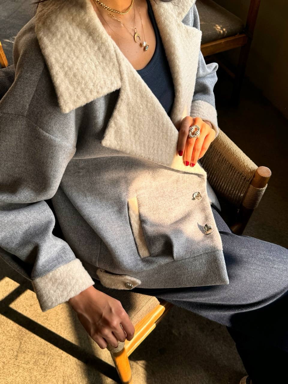 QUIM GRAY TEDDY COAT