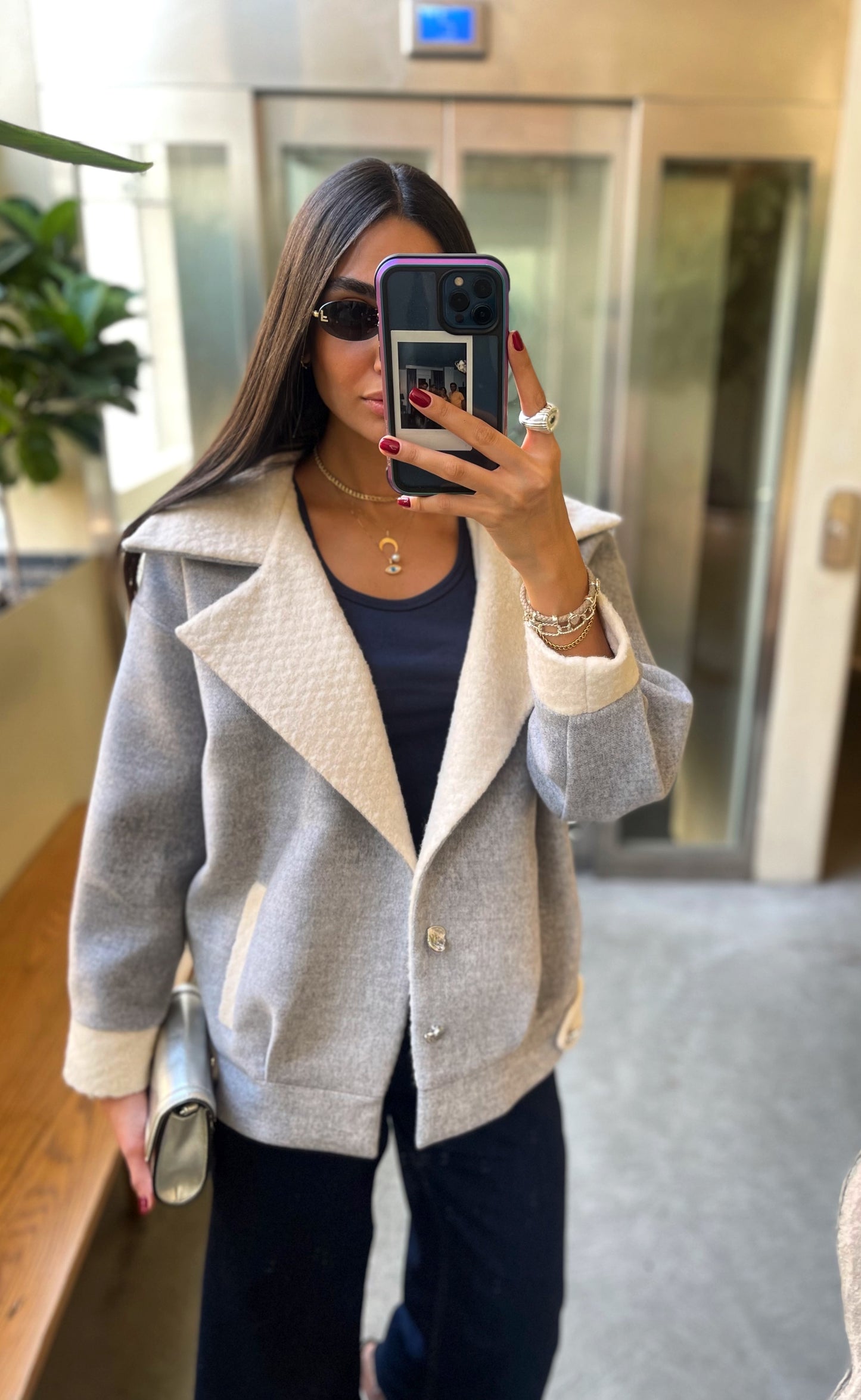 QUIM GRAY TEDDY COAT