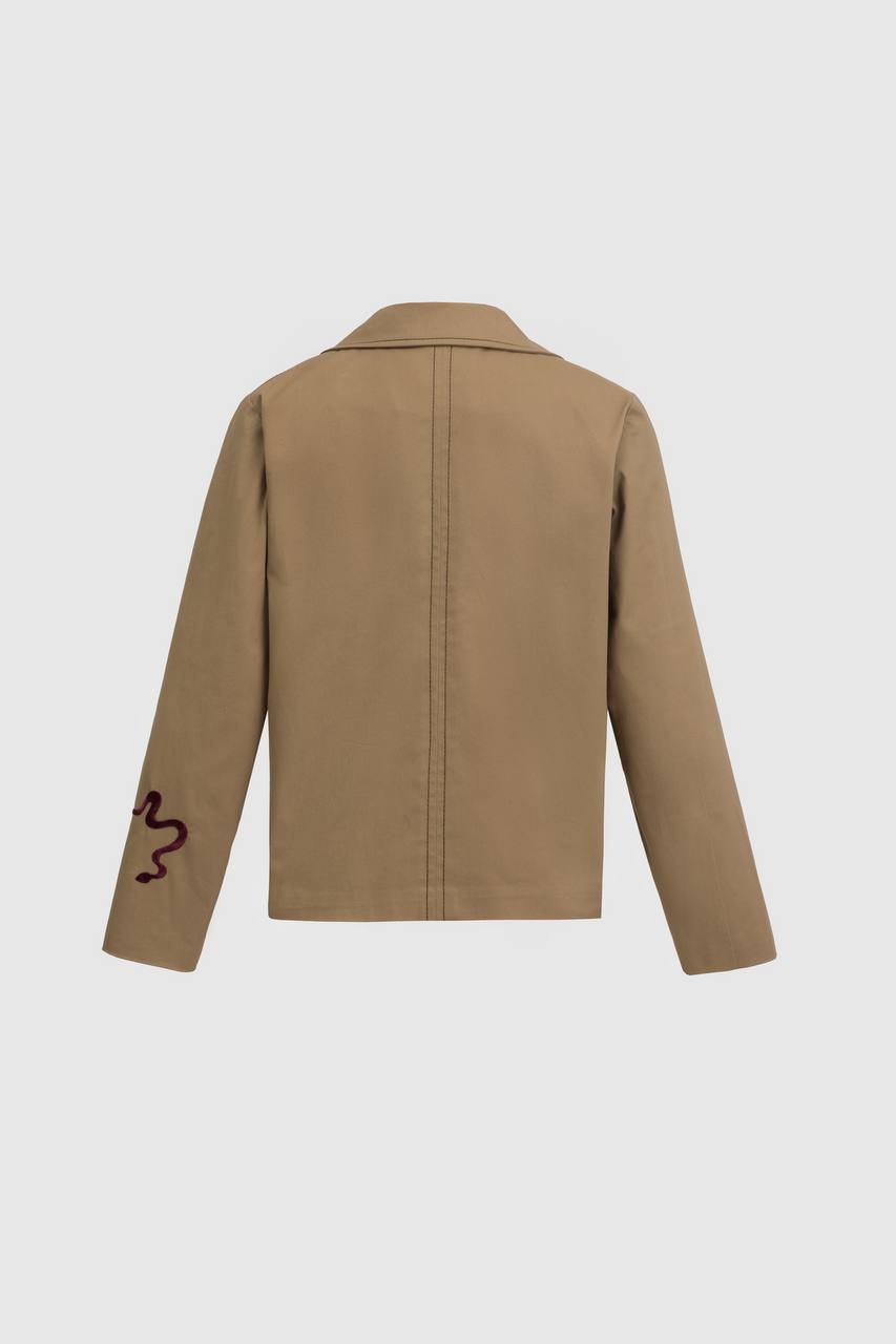 QUIM KHAKI SNAKE KISS COAT