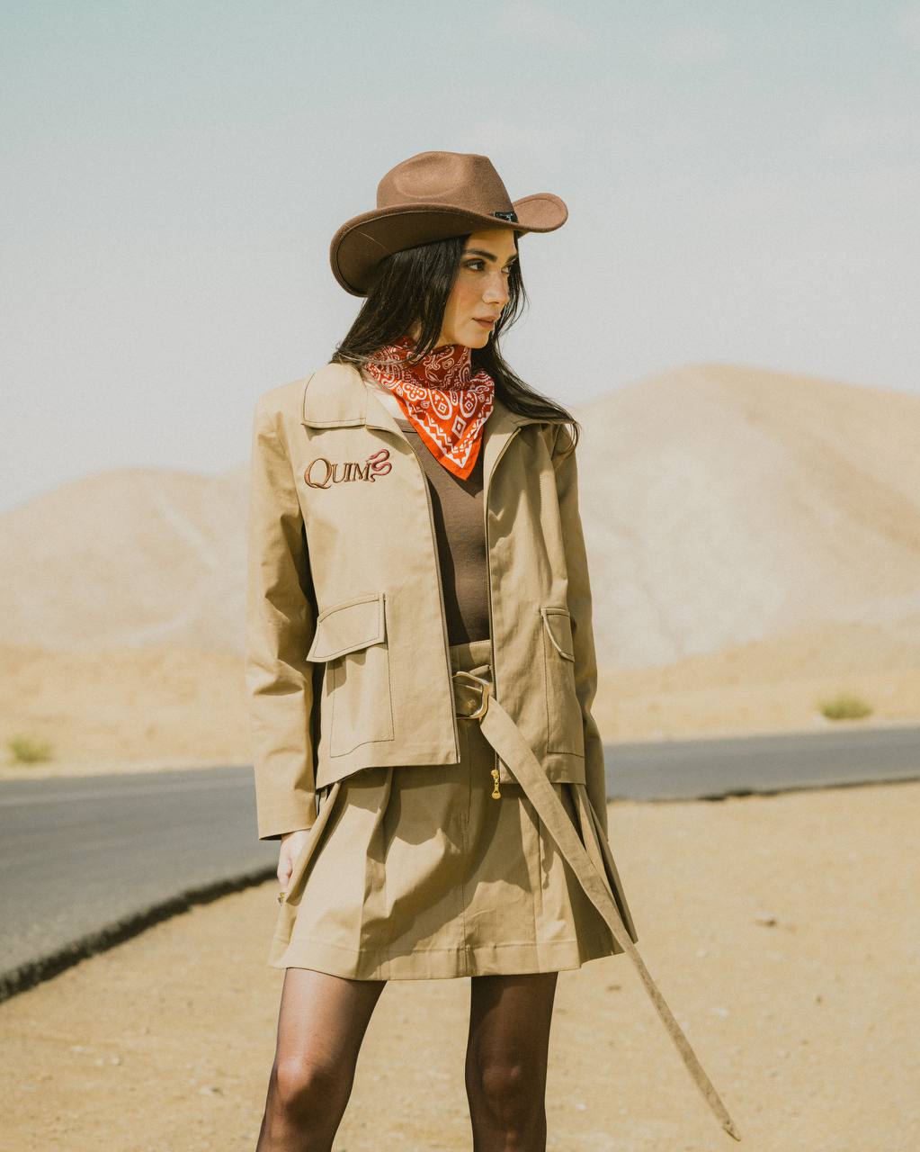 QUIM KHAKI SNAKE KISS COAT