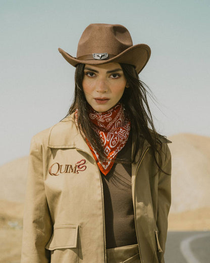 QUIM KHAKI SNAKE KISS COAT