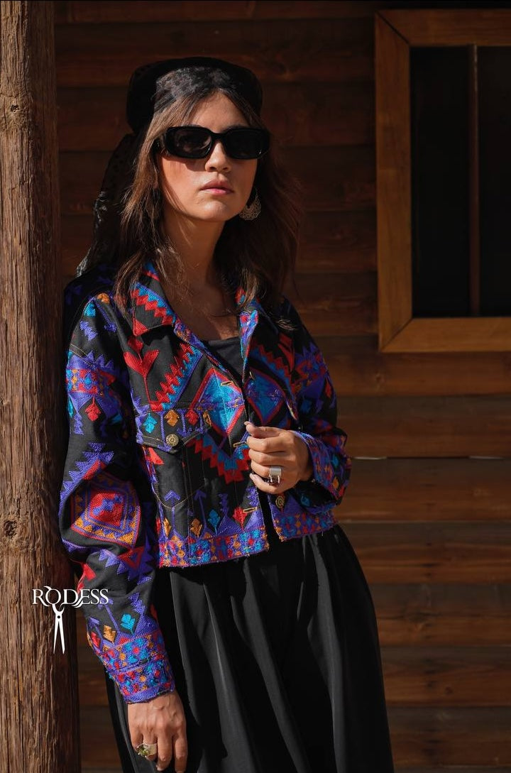 RODESS BUKHARA EMBROIDERY CROP COAT