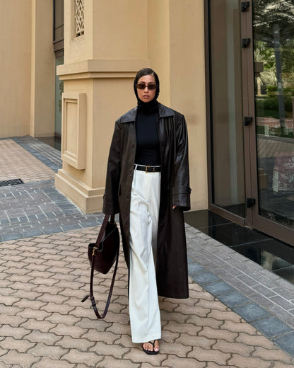 MIRA The Long Leather Overcoat