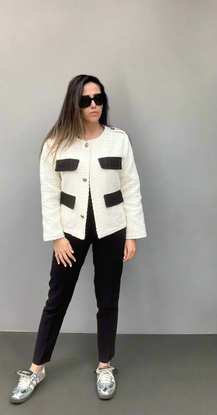 QUIM TWEED WHITE COAT