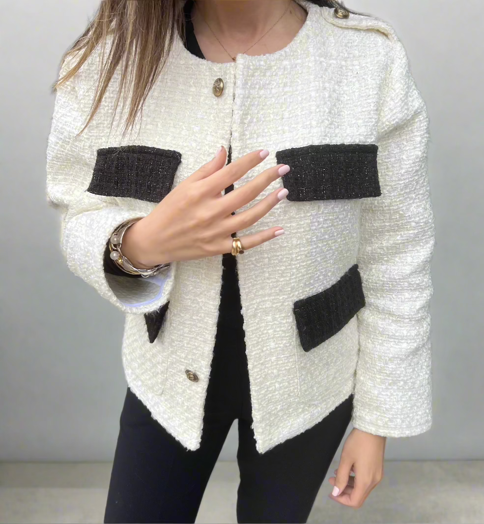 QUIM TWEED WHITE COAT