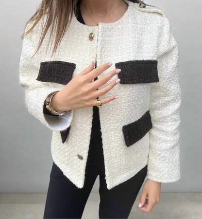 QUIM TWEED WHITE COAT