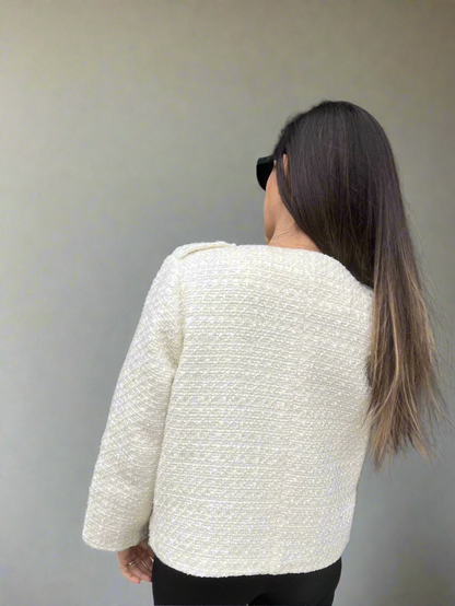 QUIM TWEED WHITE COAT