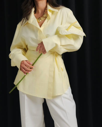 MIRA OVERLAP FINE YELLOW SHIRT