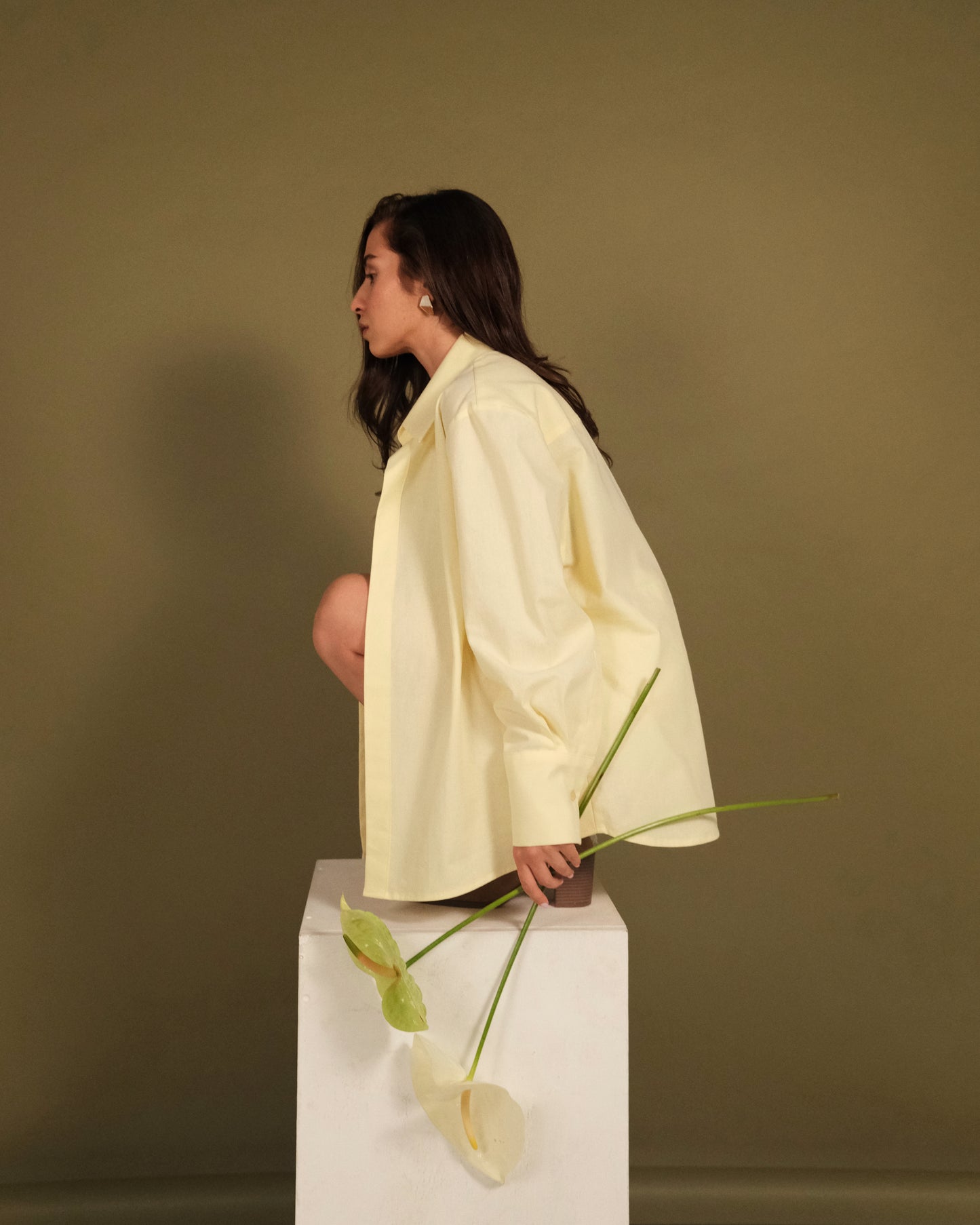 MIRA OVERLAP FINE YELLOW SHIRT