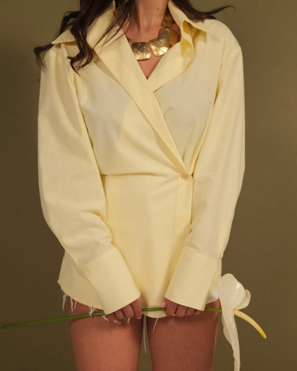 MIRA OVERLAP FINE YELLOW SHIRT