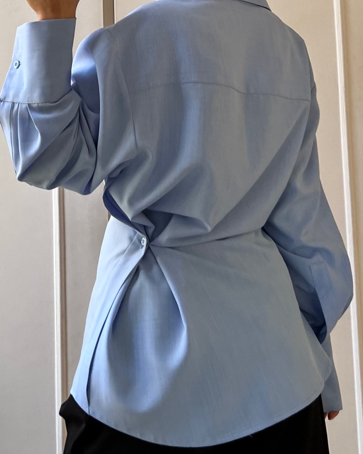 MIRA OVERLAP BLUE SHIRT