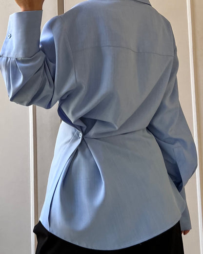 MIRA OVERLAP BLUE SHIRT