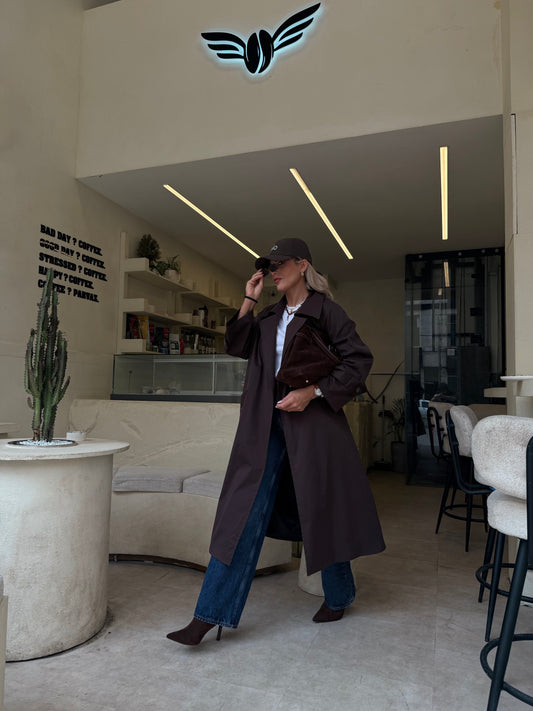 PEONY LUKA BROWN TRENCH COAT