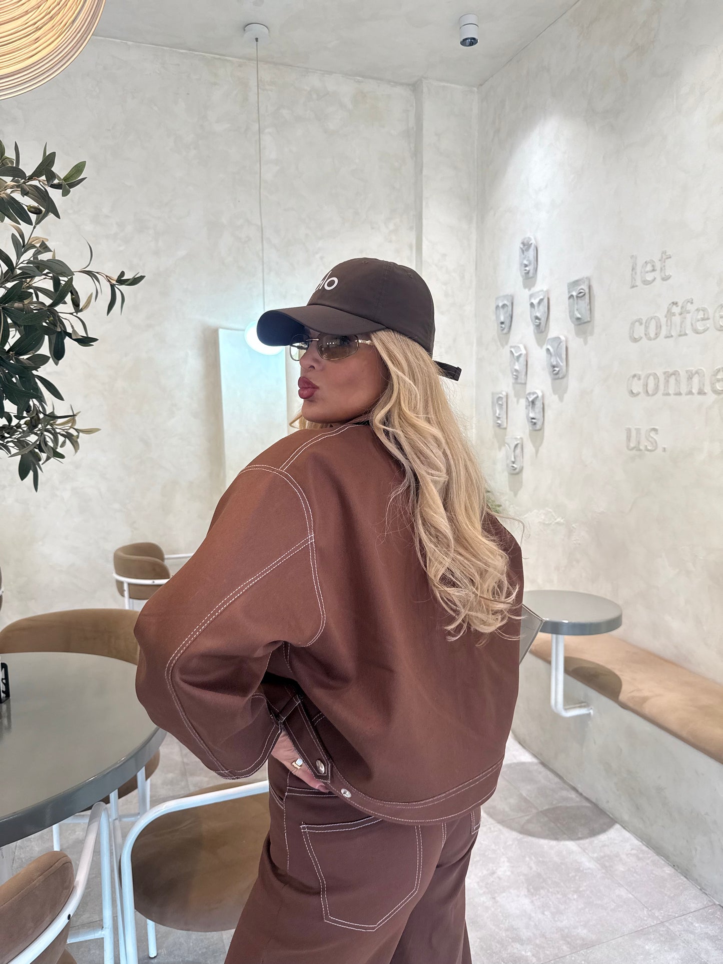 PEONY BROWN JEAN SET