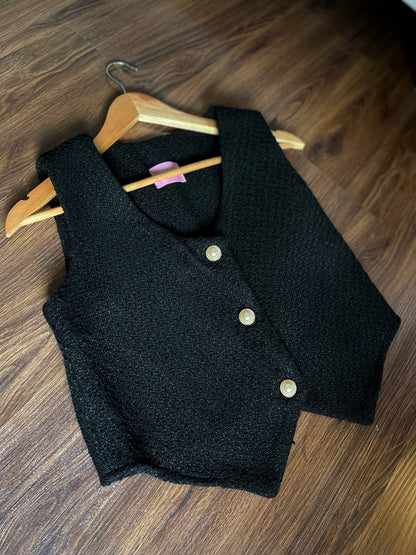 QUIM TWEED BLACK VEST