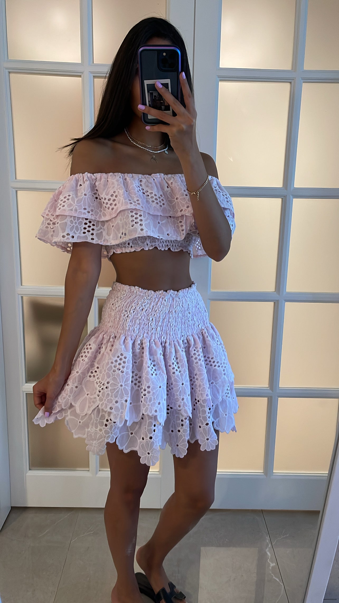 QUIM BABY PINK TOP & SKIRT SET