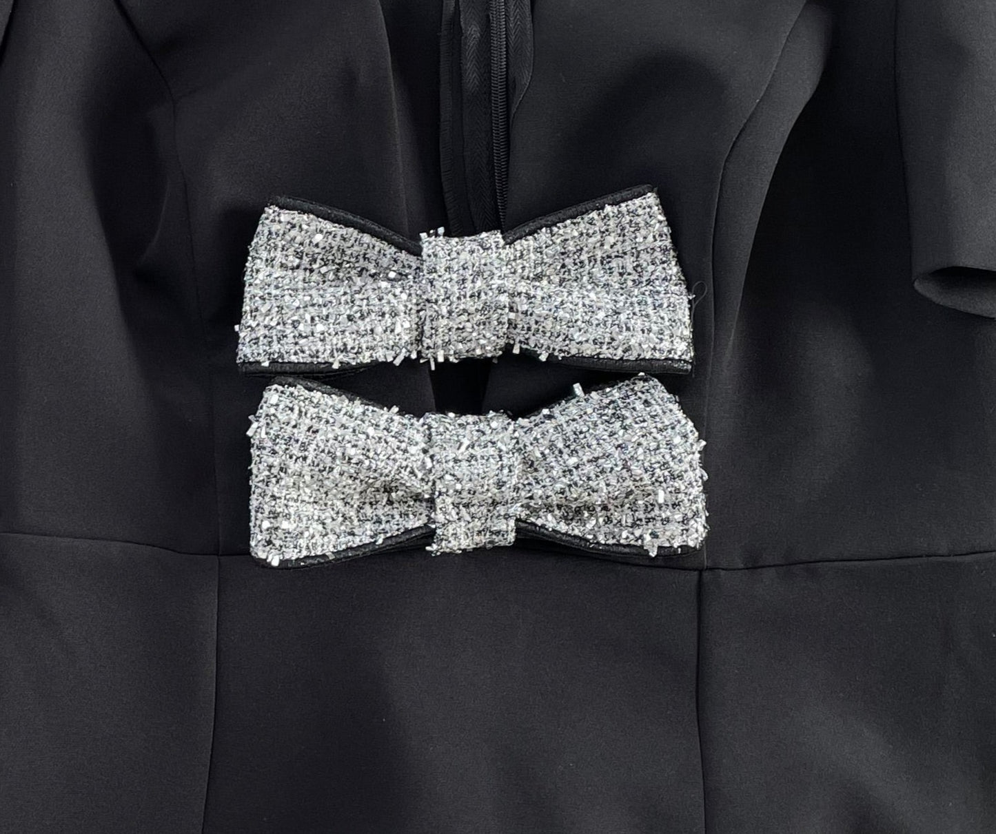 TINA.E SILVER BOWTIE DRESS