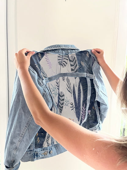 DARBAS SEE THROUGH FLORAL JEAN JACKET