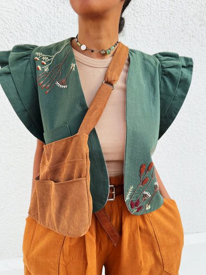 AIOLEH EMBROIDERED SPRING GREEN VEST