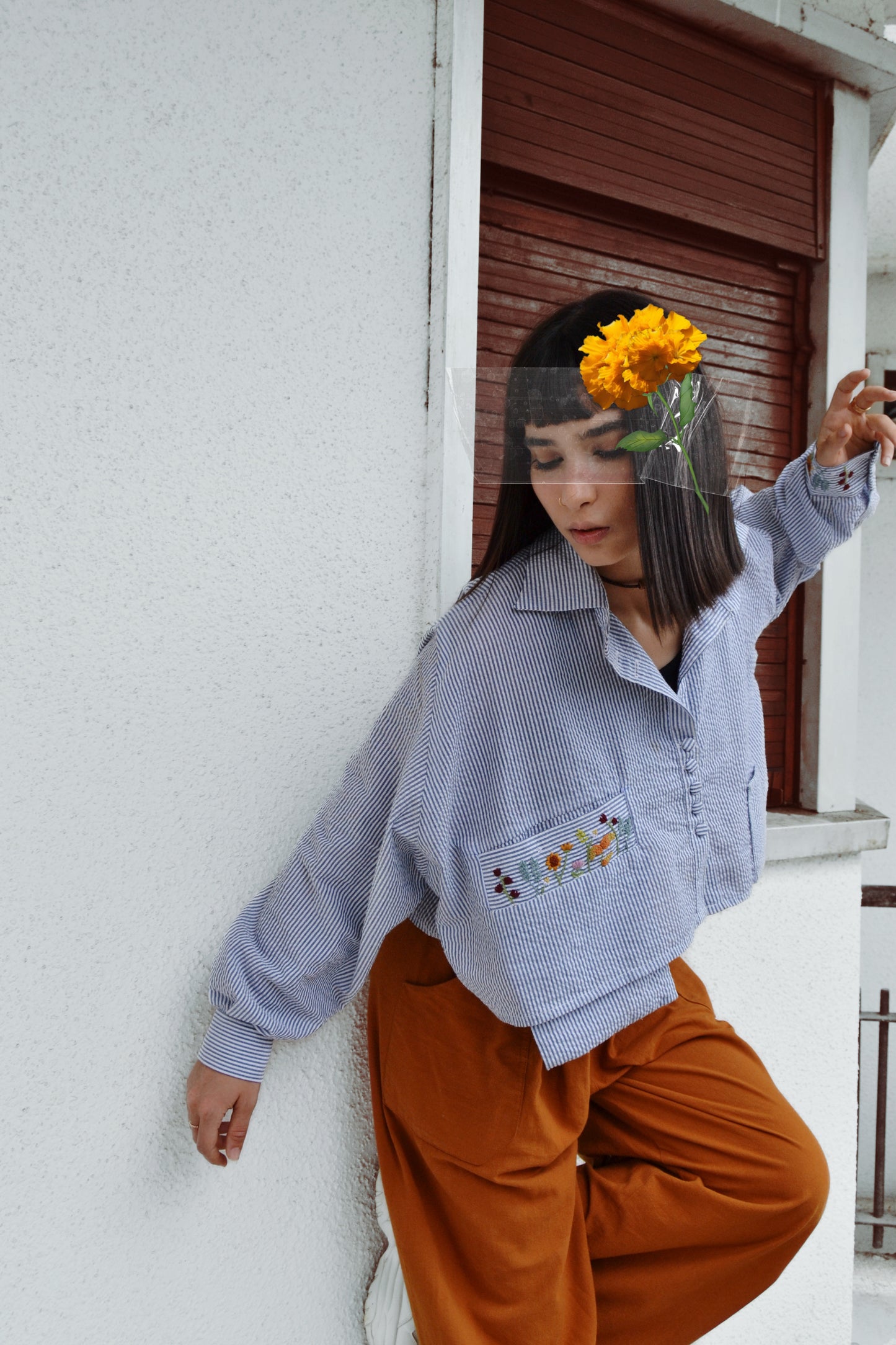 AIOLEH EMBROIDERED STRIPED SHIRT