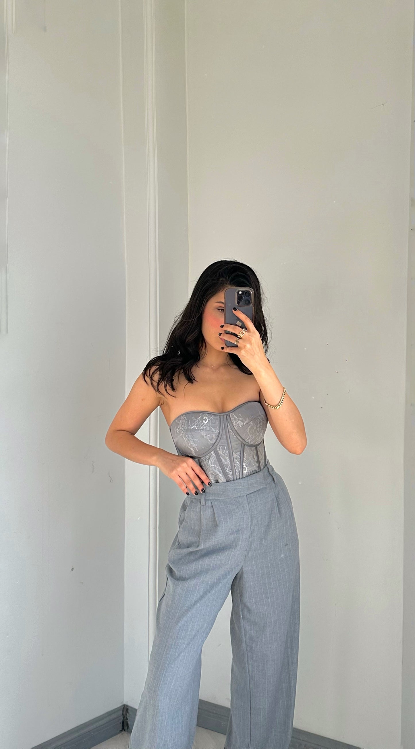 LUORINO GRAY NILLA CROP TOP